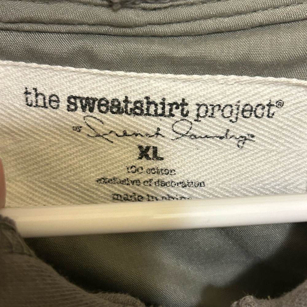 the sweatshirt project Full Zip Up/Snaps Hooded Jacket, Olive Color, Size XL - Picture 3 of 10